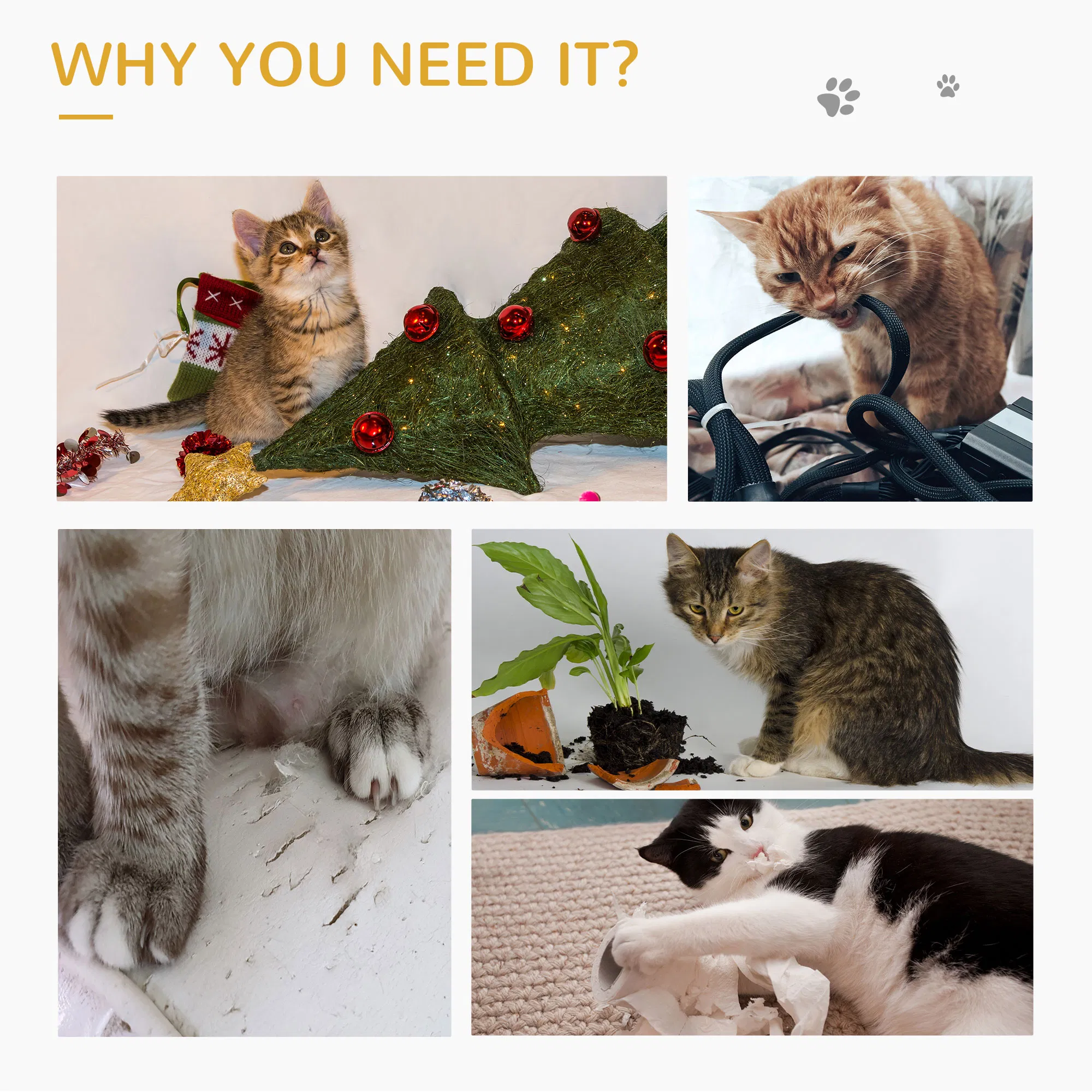 Cat Tree, Small Cat Tower with Perch, Scratching Post, Cat Condo, Toy Ball for Kitty, Indoor Use, Grey — image 5