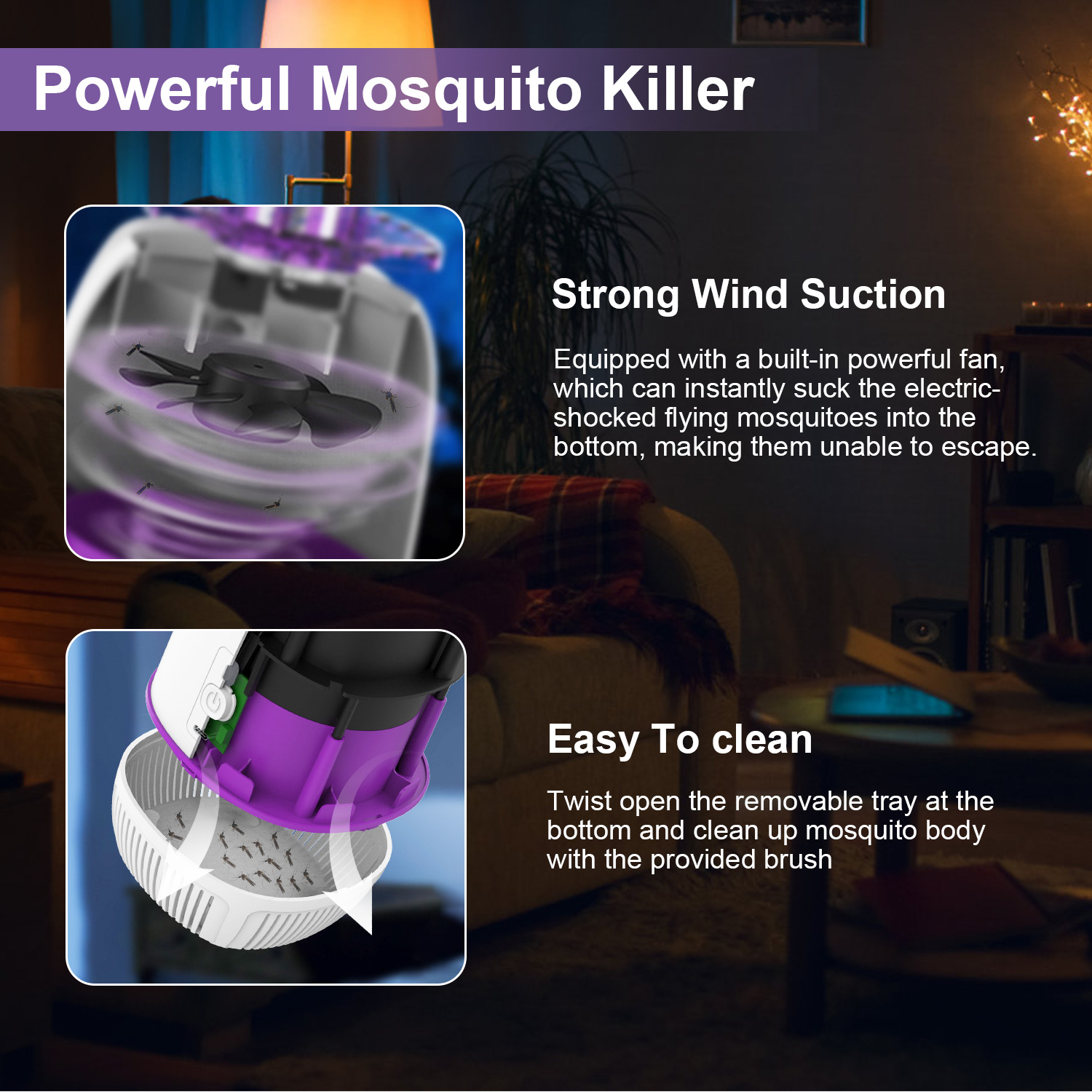 Plug-in Mosquito Zapper For Summer Max 1076Sq.Feet Range Electric Fly Zapper With 3 Modes Mosquito Killer Lamp For Indoor Outdoor — image 6