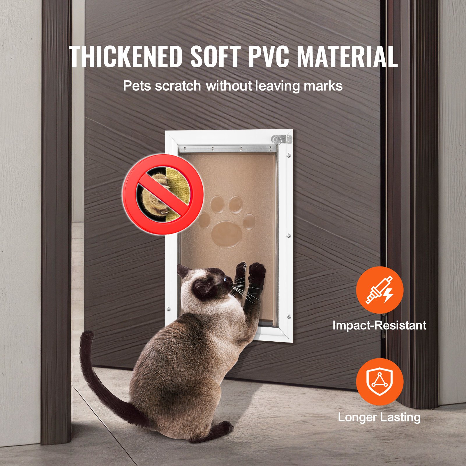 Reemplazo de la Hoja de la Puerta para Mascotas, Compatible con Puertas de Mascotas Flap, Mide 10.25" X 16.25" Duradero, Resiste el Clima, Hoja de Puerta de Perro de PVC Espesado con Cinta Magnética Larga (Grande) — imagen 2