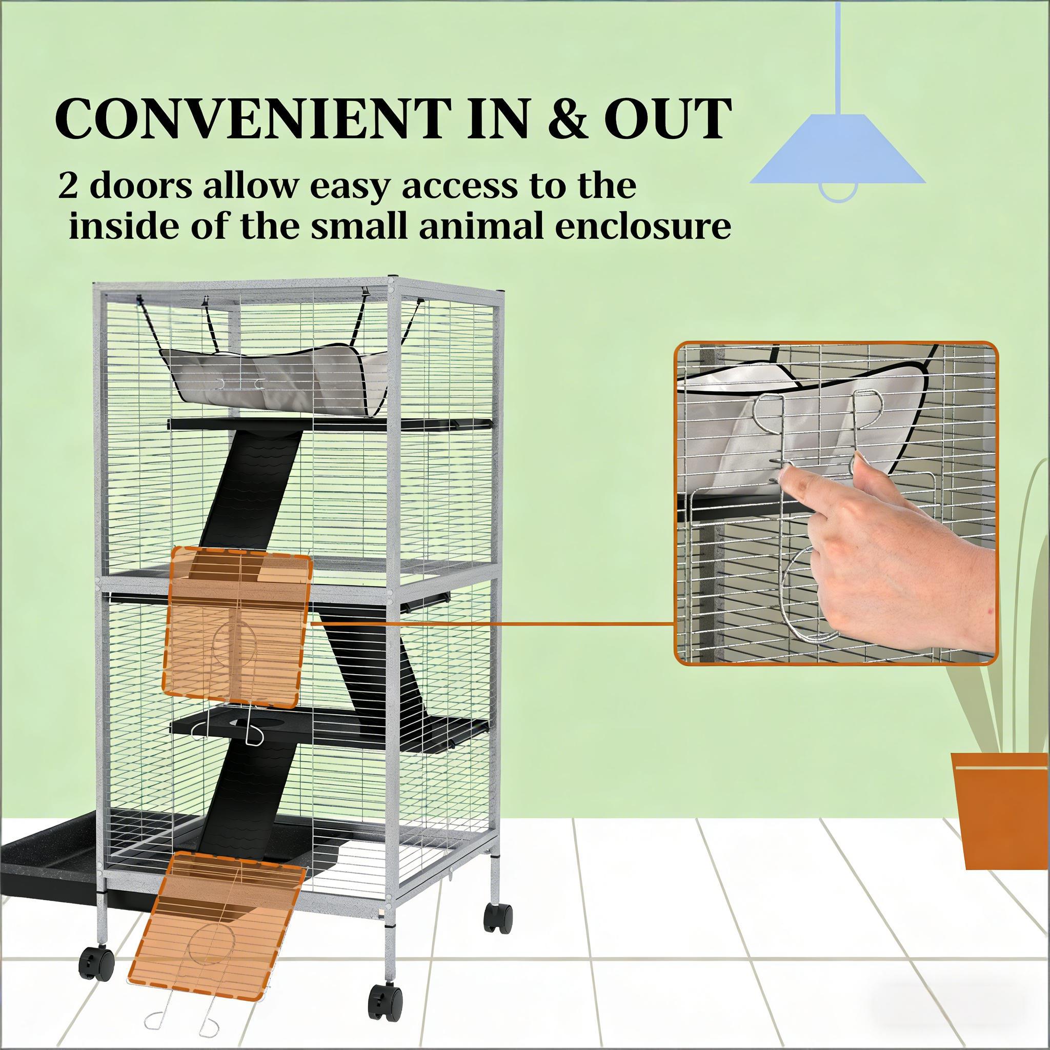 Spacious Pet House, Rolling Small Animal Hutch Cage, Small Pet Hutch — image 6