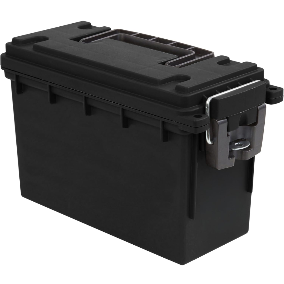 Caja de Almacenamiento de Municiones Acumulables y Segura Negro Resistente al Agua y Polvo para Equipo de Caza y Balas — imagen 1