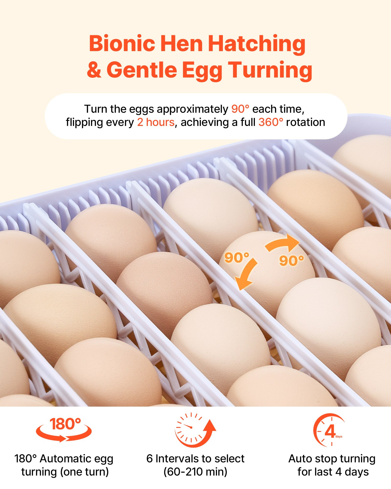 48 Egg Incubator, Automatic Egg Turner With LED Candler, Temperature Display & Auto Humidity Control, 360° View Clear Window, Poultry Eggs Incubator For Hatching Chicks Ducks Goose Quail — imagen 5