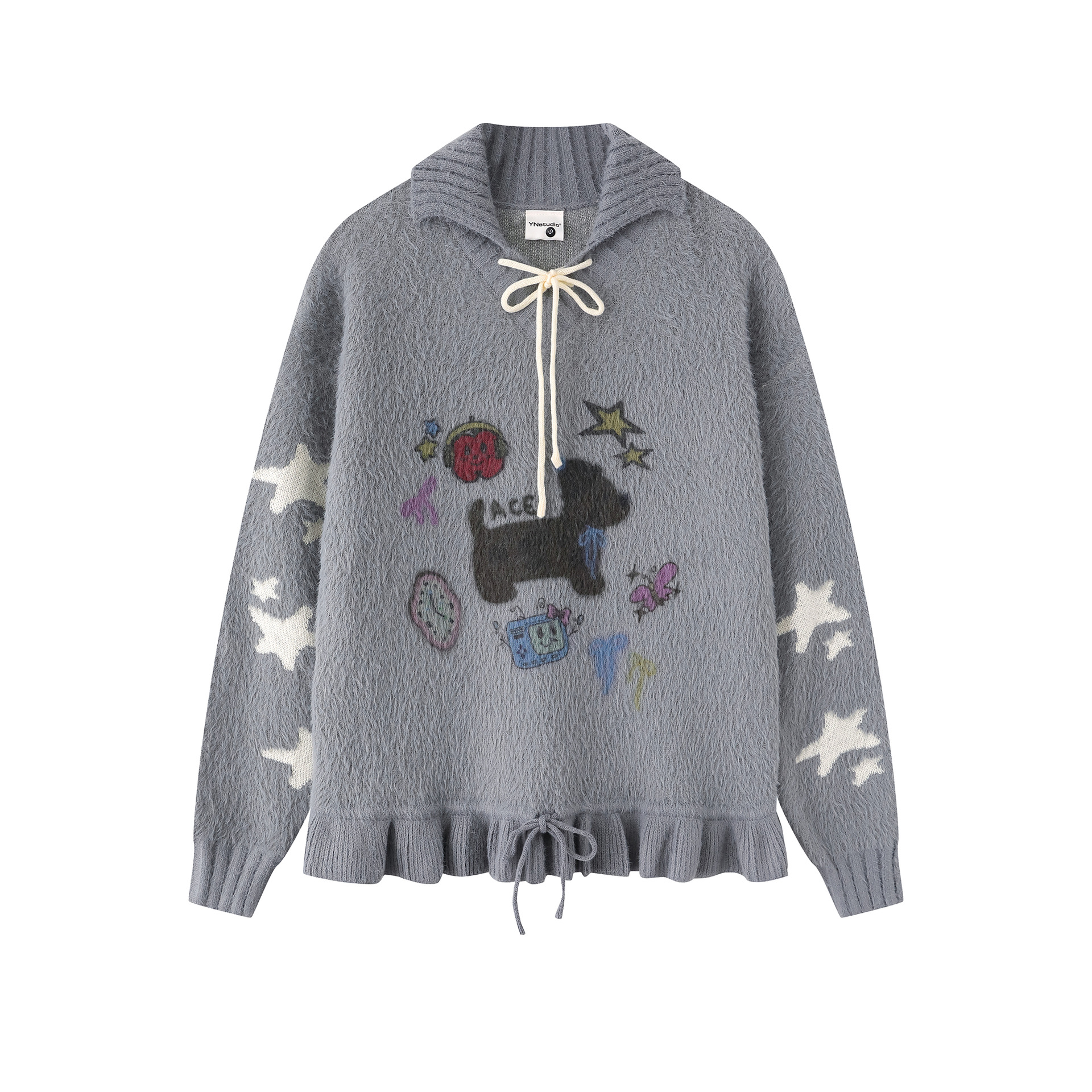 Cartoon puppy embroidered sweater — image 4