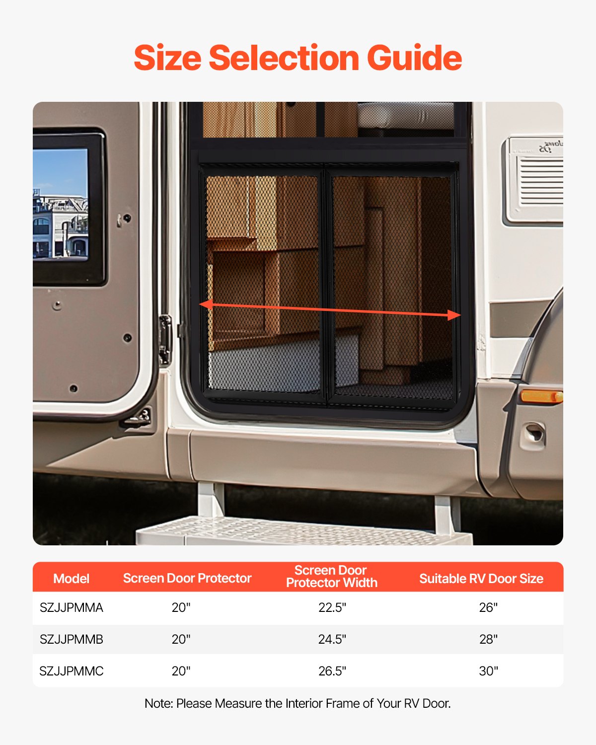 RV Screen Door Protector, 24.5 X 20 Inch Door Grille, Easy To Install And Disassemble, Reinforced Breathable Protective Mesh, Aluminum Alloy Camper RV Entry Protector For Pet Protection, Black — imagen 4