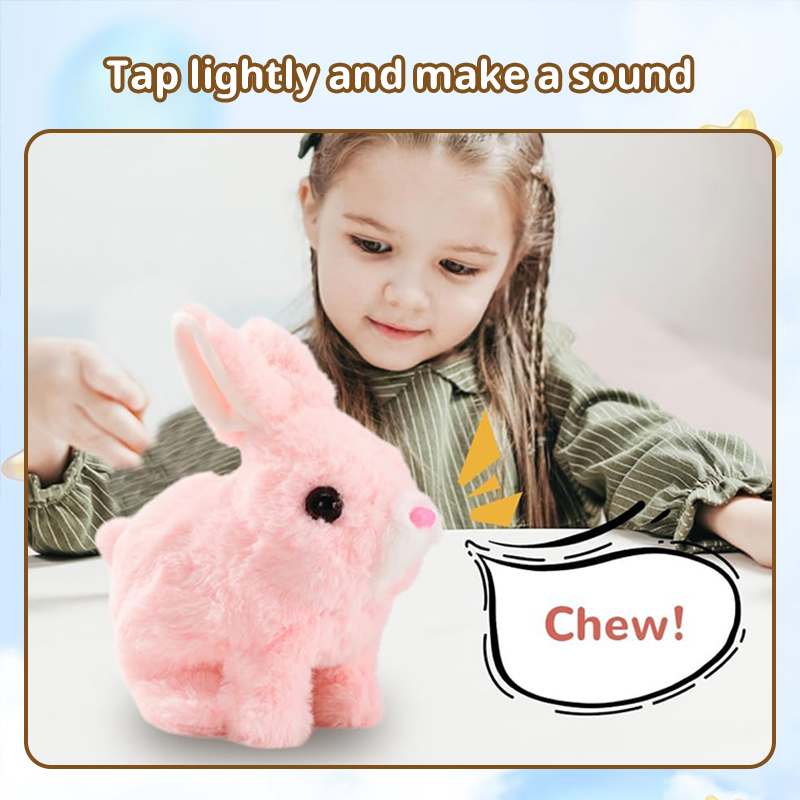 Upgraded Interactive Bunny Toy. Hops, walks, talks, shakes ears. Plush Gift for Kids (Grey) — image 8