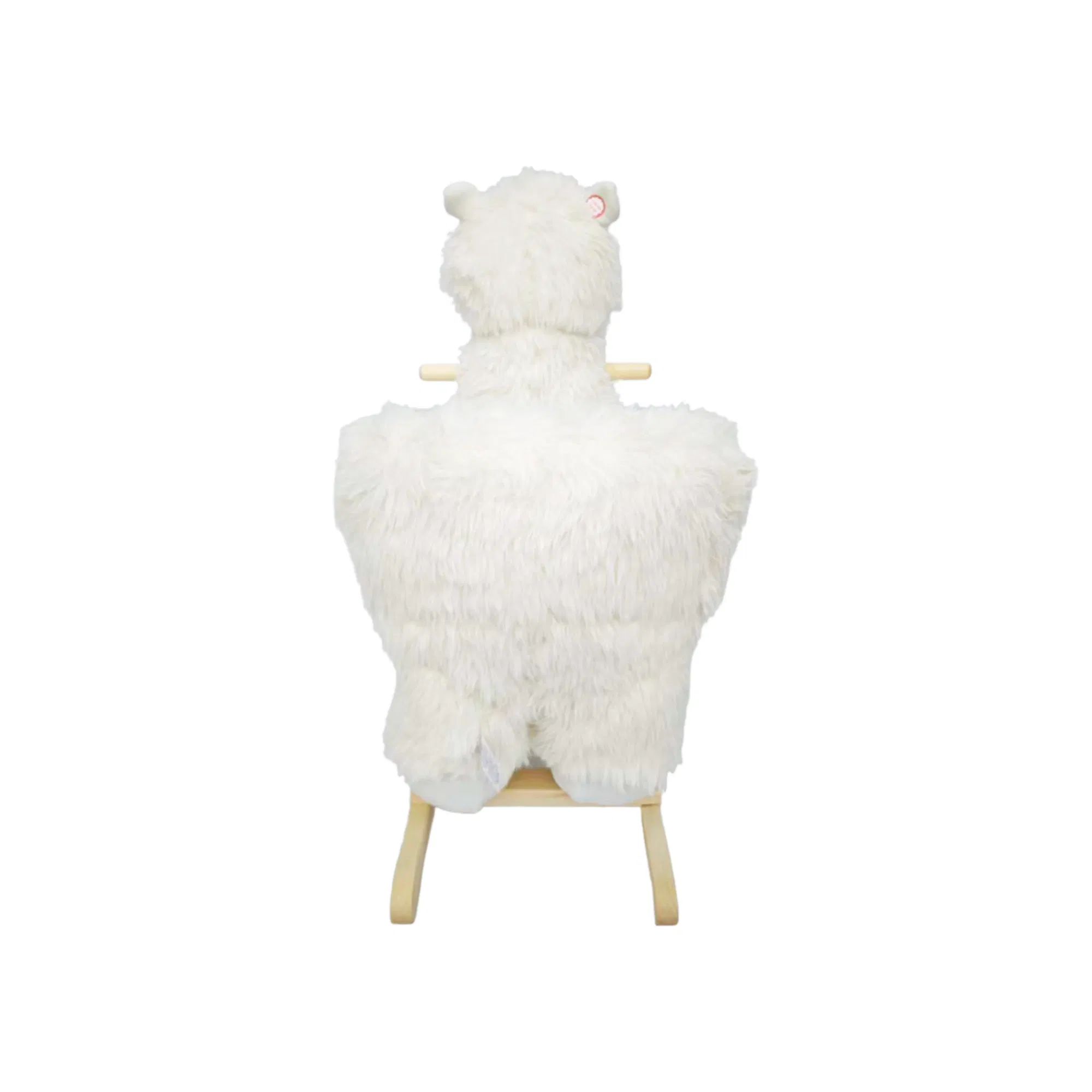 Kids Ride-On Rocking Horse Toy with Lullaby Song, Alpaca Rocking Toy with Hand Puppets and Safety Belt For Children 1-3 Years, Soft Plush Fabric, White, CPC Certified — image 8