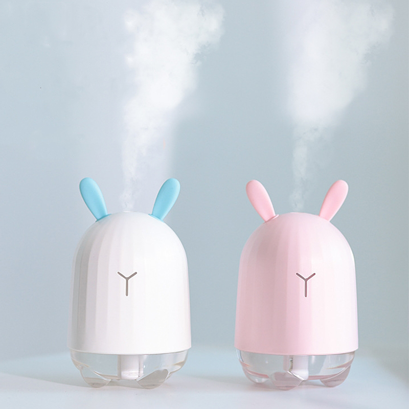 Lovely Rabbit Air Humidifier USB Aroma Diffuser with LED Lamp Mini Ultrasonic Cool Mist Maker Fogger for Office Car Air Purifier — image 1