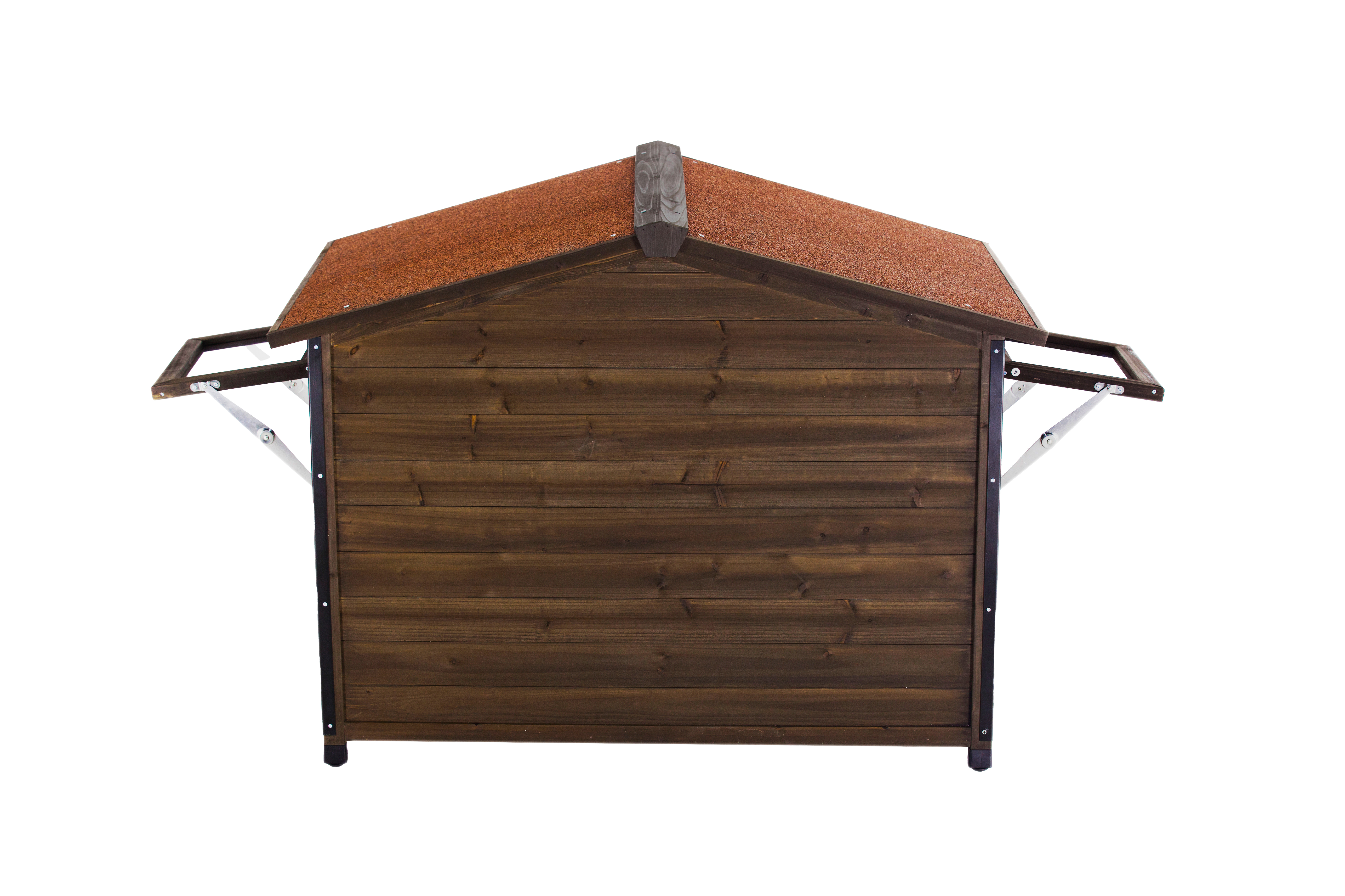 Casa de Perro Única con Estructura de Hierro, Estilo Casa de Madera Externo Grande en Forma de Cabina — imagen 4