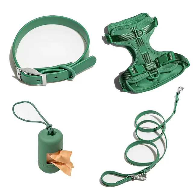 Luxury Waterproof PVC Neoprene Pet Poop Bag Dispenser Set, Dog Harness, Leash Collar Set for Dog — image 8