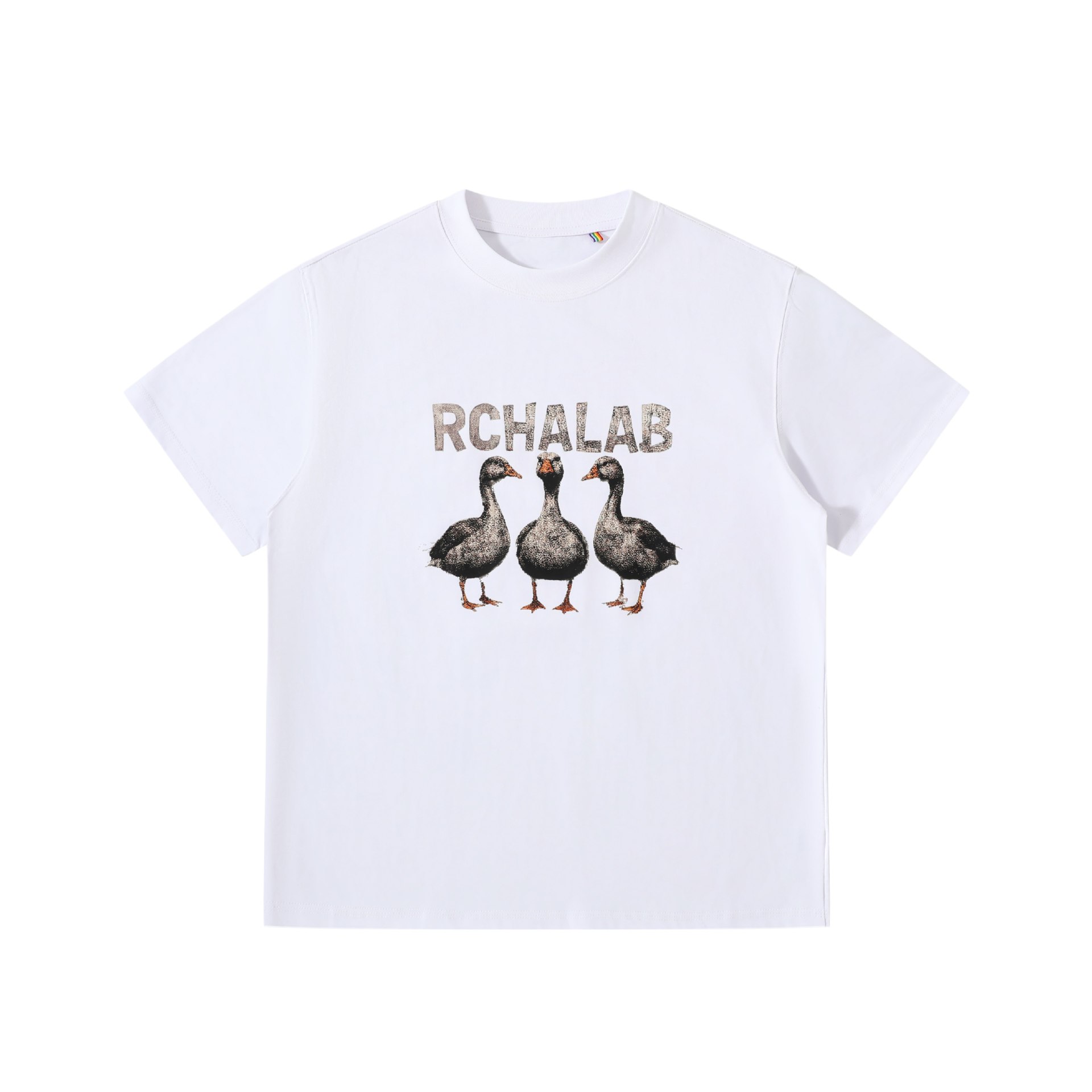 Trendy Duck Print Round Neck Loose Unisex Short Sleeve T-Shirt — image 4