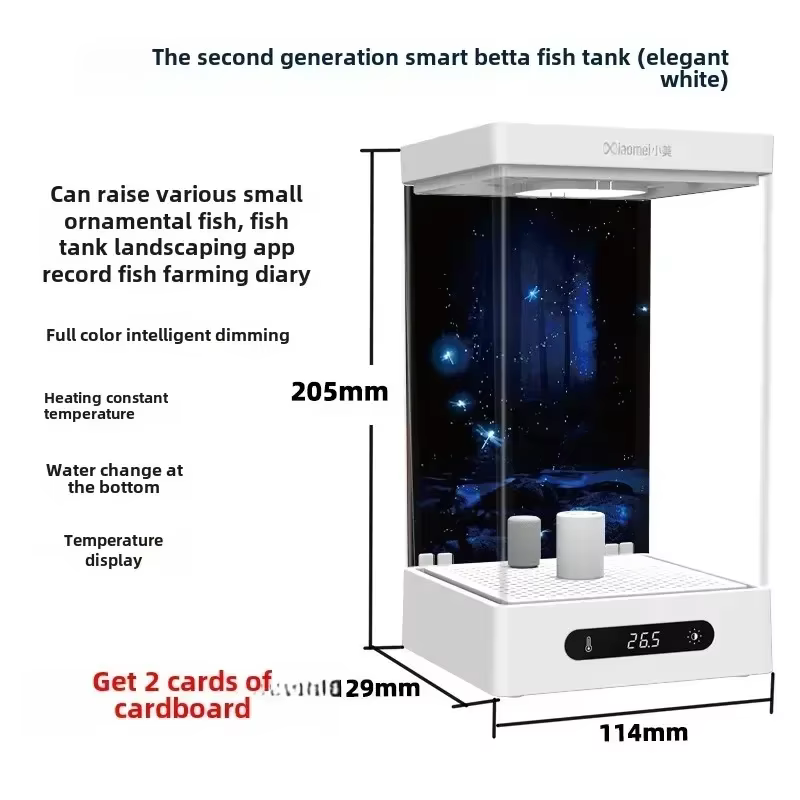Acuario de Pez Betta Inteligente Mini para Escritorio con Calor Constante Termoestático Luz LED de Color Completo Eco Lámpara Noche — imagen 3