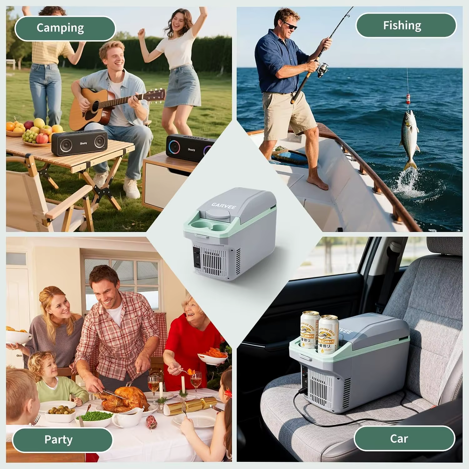 Tacleekii 8L Electric Car Refrigerator Portable Mini Fridge Cooler & Warmer 32°F-122°F Travel Fridge for Road Trips, Camping, Beach & Tailgating — image 6