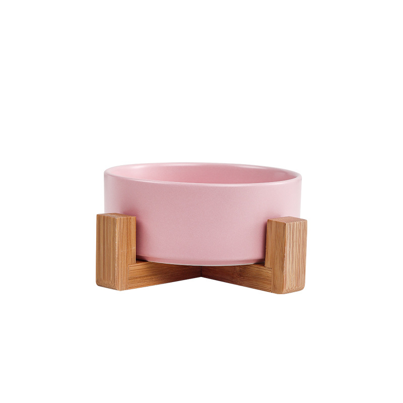 Platos para Mascotas - Estantería de Madera Plato de Ensalada Plato de Fideos Almacenamiento de Llaves Plato de Cerámica para Perros Comida doble — imagen 7