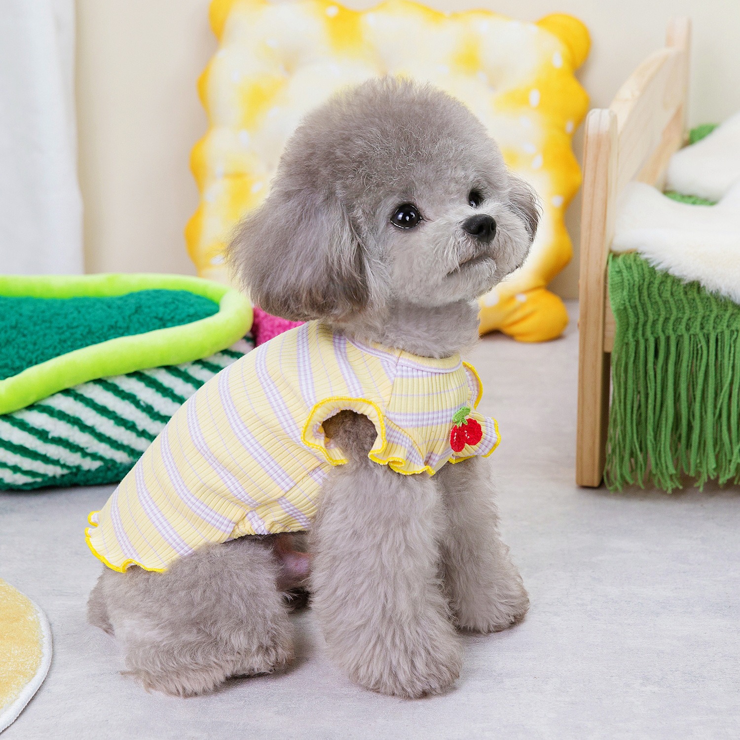 Spring/Summer Dog Clothing Little Cherry Flying Sleeves Tank Top — image 2