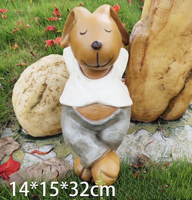 Garden decoration decorations, garden cartoon rabbits, sleeping rabbits — image 9