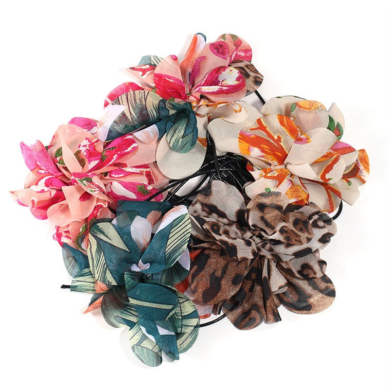 Cuelgue de Cuerda con Flor de Leopardo Multicolor en Tela Manual — imagen 6