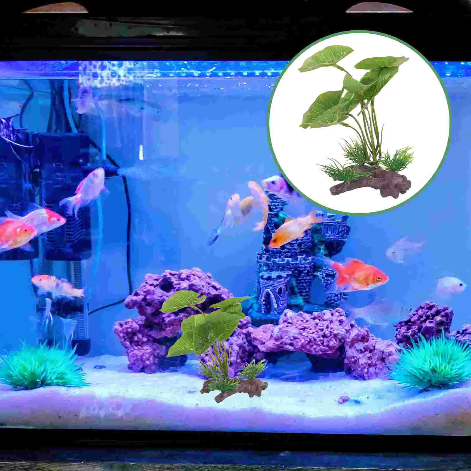 Planta Acuática Artificial de Simulación para Acuario, Planta Realista para Terrarios de Reptiles y Decoración de Pecera — imagen 2