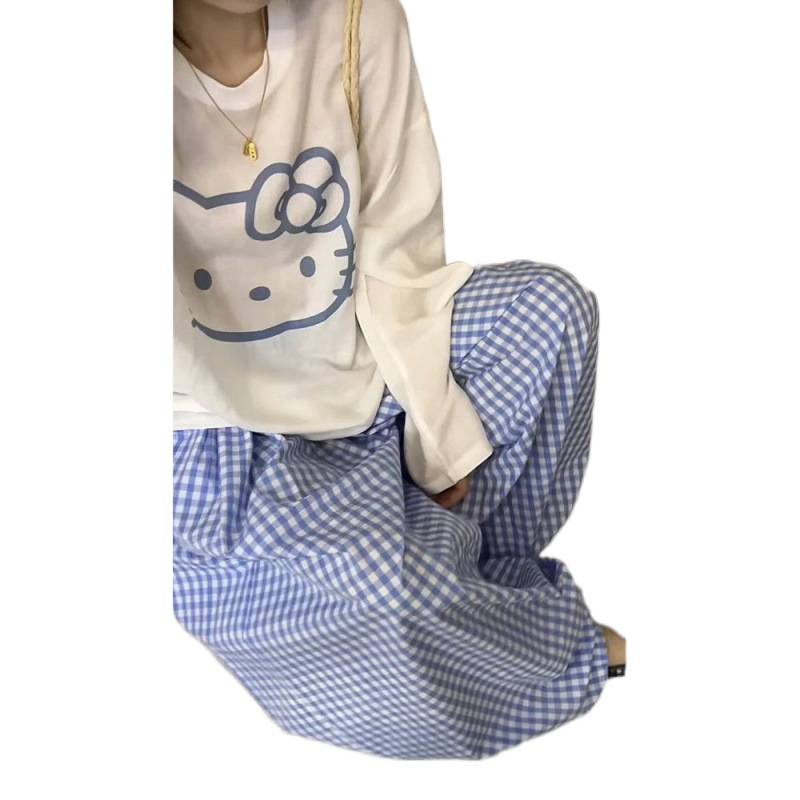 Style Loose Fit Hello Kitty Print Long Sleeve Women's T-Shirt — image 2