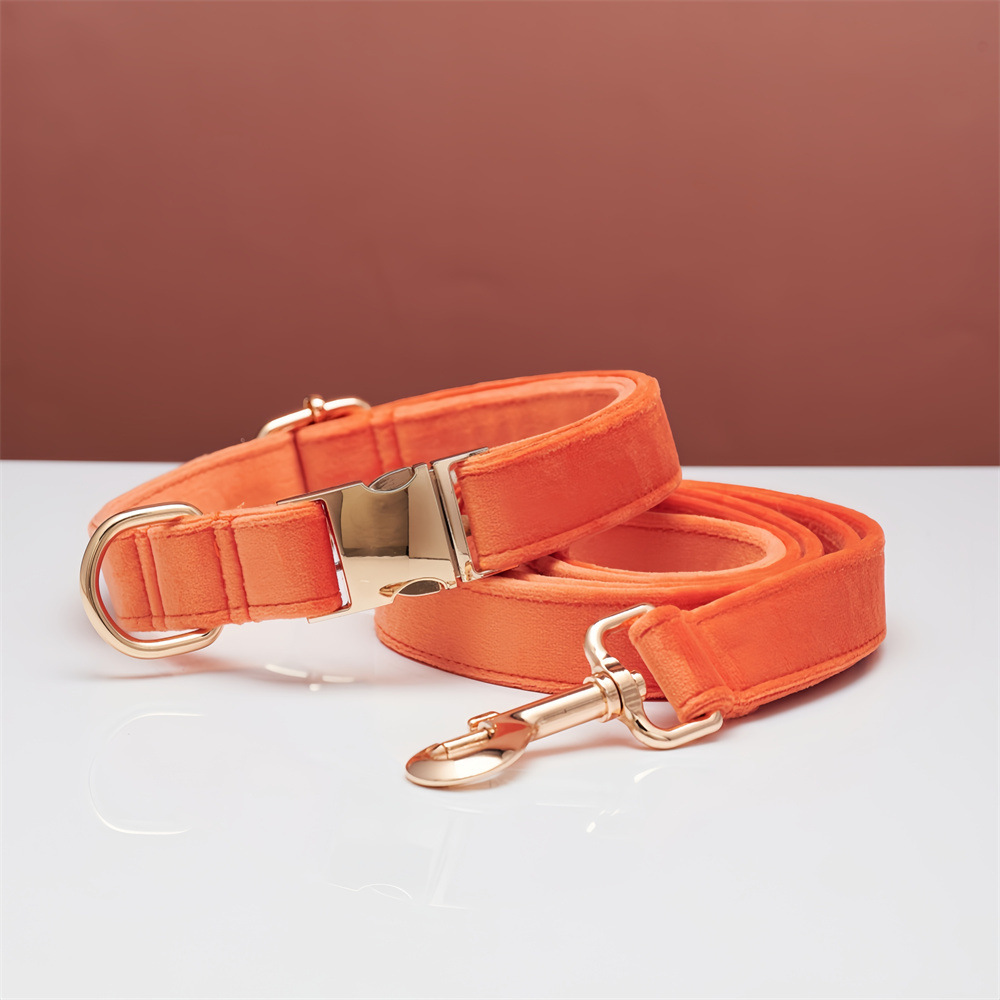Conjunto de Cuerda y Collar de Tela de Algodón con Broche Metálico y Lazo Personalizable para Perros en Varios Colores — imagen 18