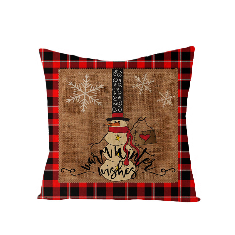 Christmas Pillow with Red Letter Elk Printed Cushion Cover and Linen Pillow Cover — image 20