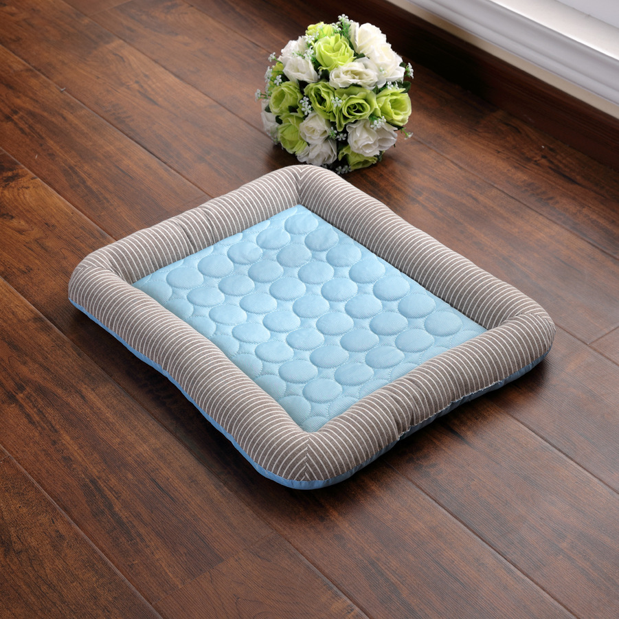 Pet Cooling Pad Bed For Dogs Cats Puppy Kitten Cool Mat Pet Blanket Ice Silk Material Soft For Summer Sleeping Blue Breathable — image 12
