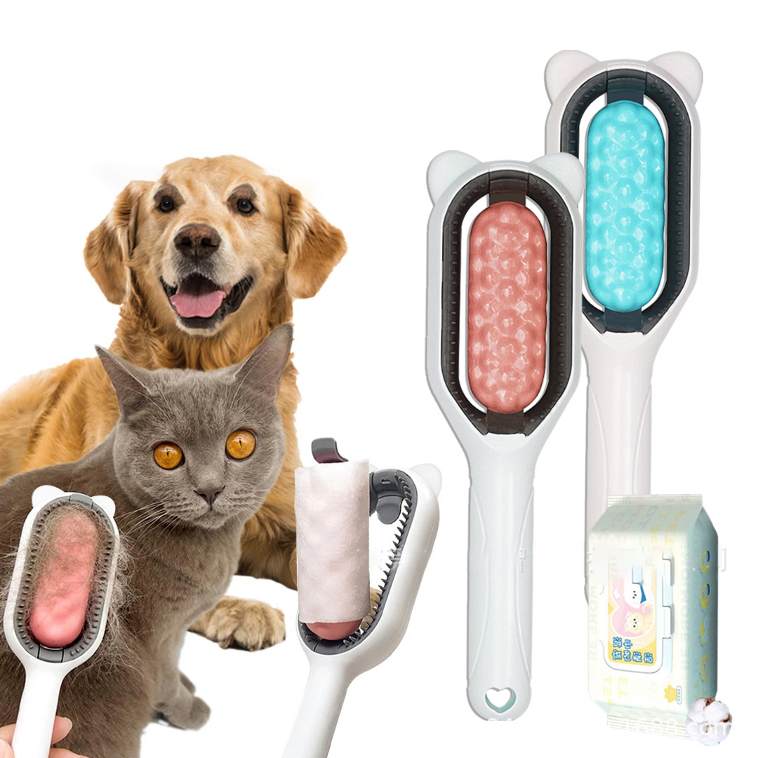 Pet Cleaning And Hair Removal Comb Cat Comb To Remove Floating Hair Pet Comb Brush Disposable Wipes For Long Hair And Short Hair — image 1