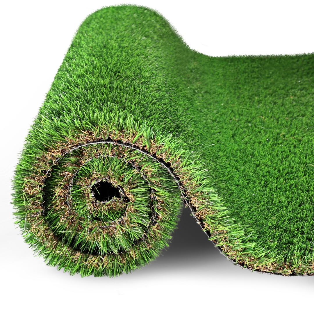 Alfombra de Césped Artificial para Exterior de 3FTx10FT, Rollo de Pasto Falso Grueso y Realista para Decoración de Patio, Balcón y Jardín, Tapete de Drenaje para Perros y Mascotas, 1.38" de Altura de Fibra — imagen 1