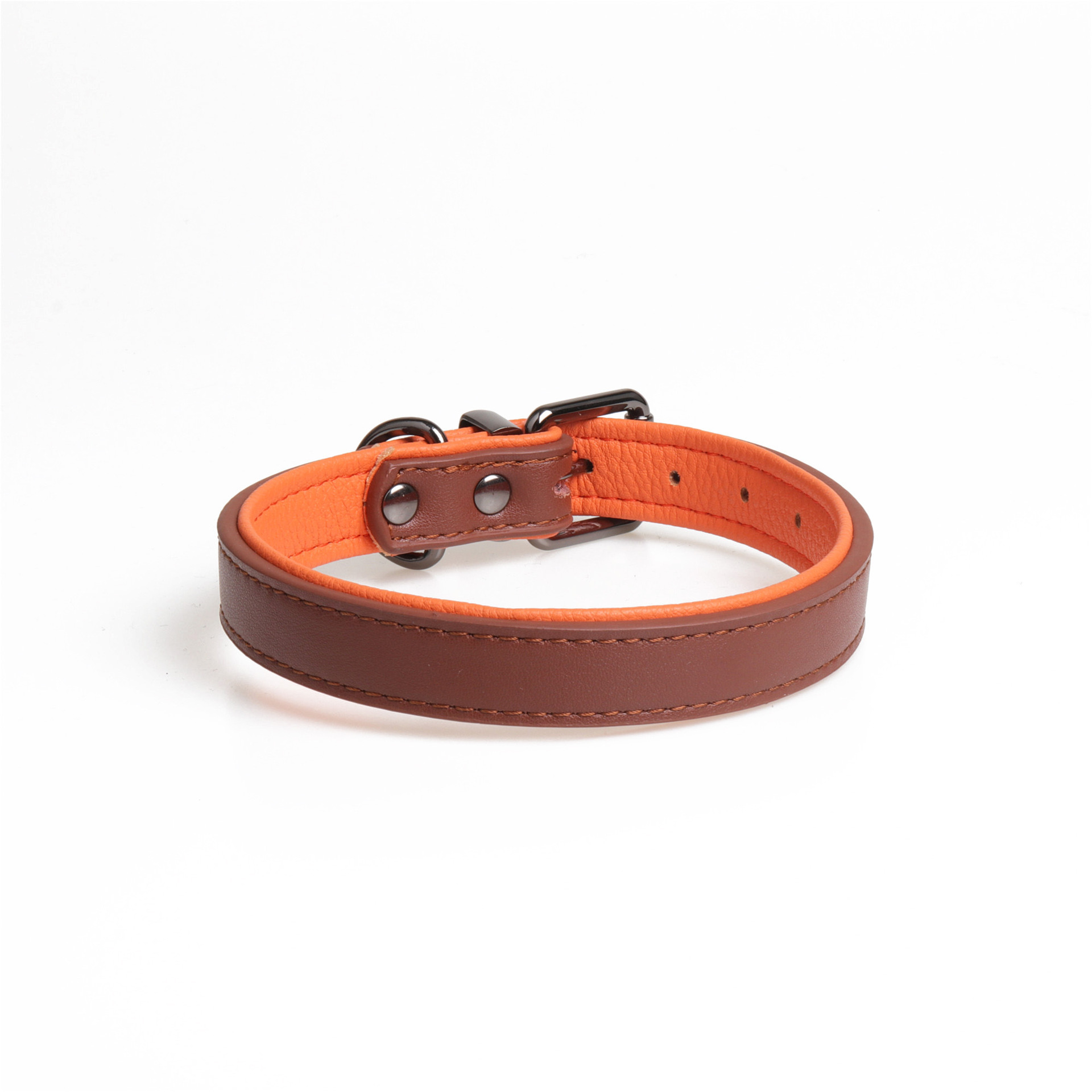 New High-Quality Leather Pet Collar Soft Double Leather Collar — image 7