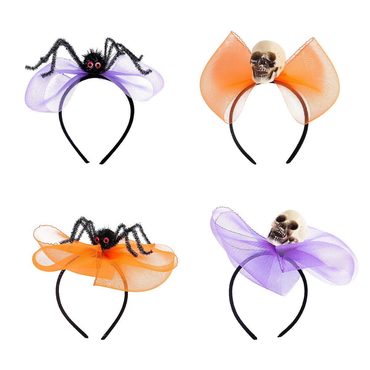 Creative Halloween skull head decoration headband ghost party dance party spider butterfly knot web headband buckle — image 1