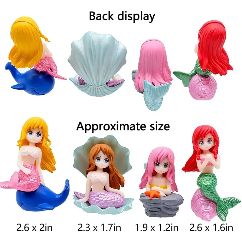 Aquarium Decoration DIY Cake Decor Miniature Figurines Beautiful Mermaid Figurine Fish Tank Ornaments Desk Craft Accessories — image 3