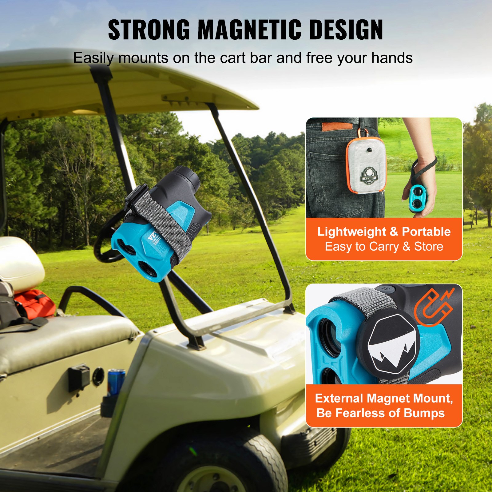 Rangador de Golf 900 Yardas: Rango Laser Preciso para Golf y Caza con 6X Ampliación, Montaje Magnético Exterior y Batería CR2 — imagen 4
