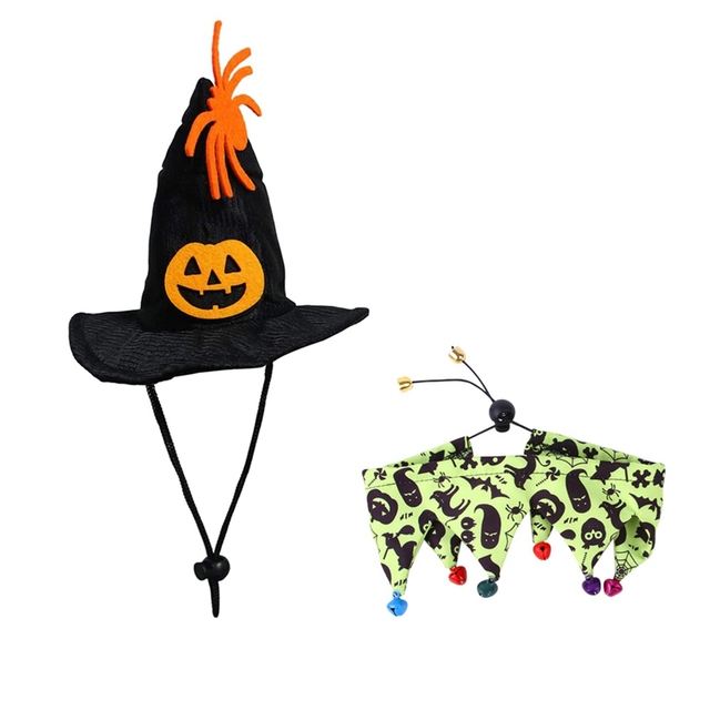 Halloween Hat Scarf Set Skull Pattern Cat Cape Hat Set Decorations — image 10