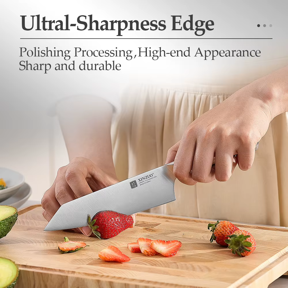 XINZUO 5.83 Inch Choice Bunka Chef Knife German Steel Olive Wood Handle Copper Rivets 56±2 HRC Anti Rust Exquisite Packaging — imagen 5
