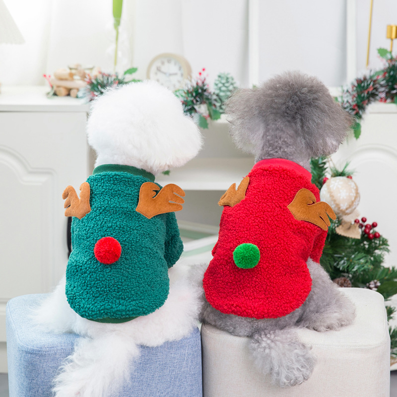 Dog Clothes Autumn/Winter Pet Clothes Teddy Small Dog Pet Clothes Winter 21 Christmas Tree Velvet Clothes — image 5