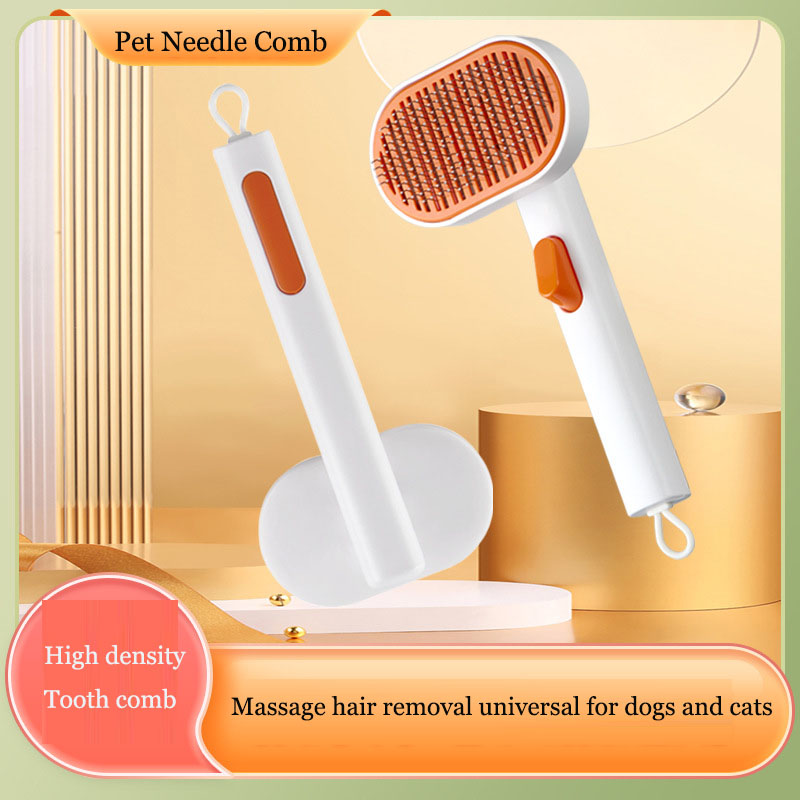 Pet comb, pet hair removal brush, cat and dog comb, automatic hair removal and beauty brush — image 1