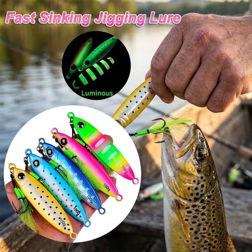 Lure de Jig de Metal Profesional Luminosa, Dura, de Caída Rápida, Lure de Jigging, VIB Vertical, Lures de Agua Salada, Equipo de Pesca Exterior — imagen 3