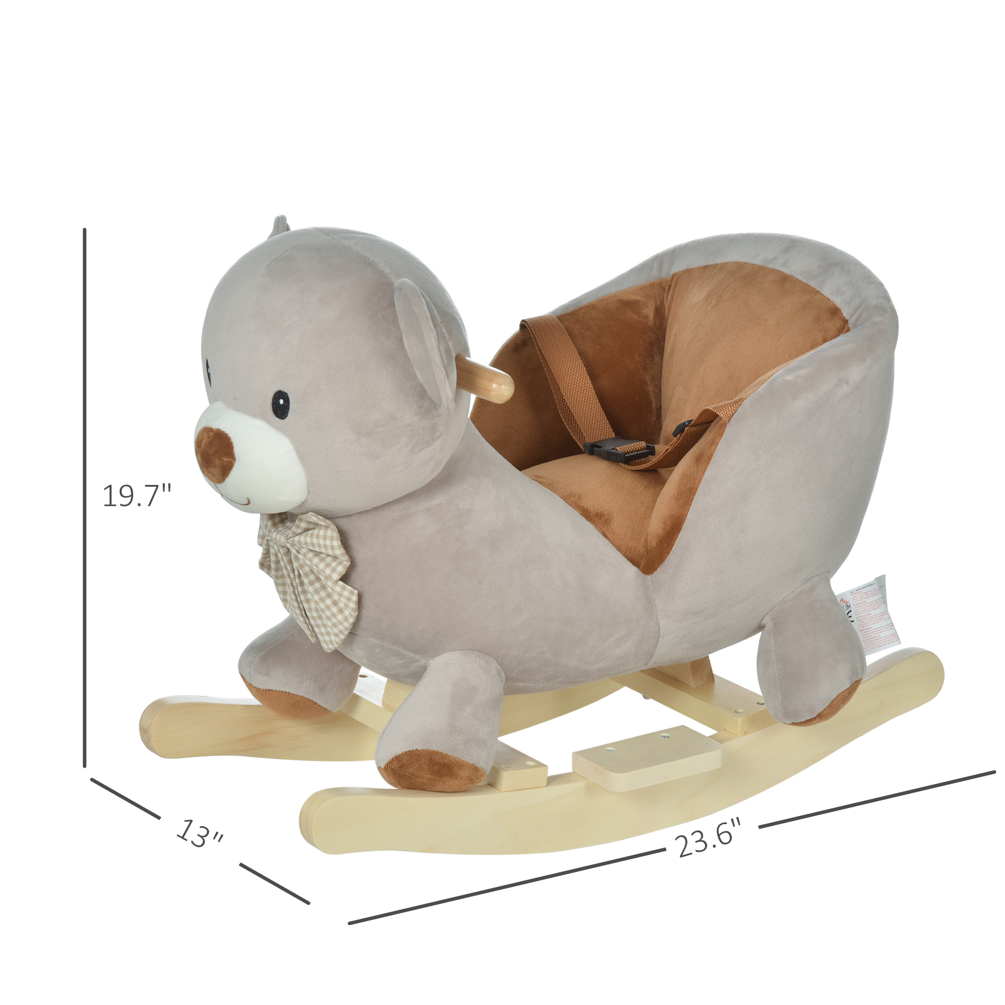 Caballo de Oso para Niños con Sonido, Gris — imagen 5