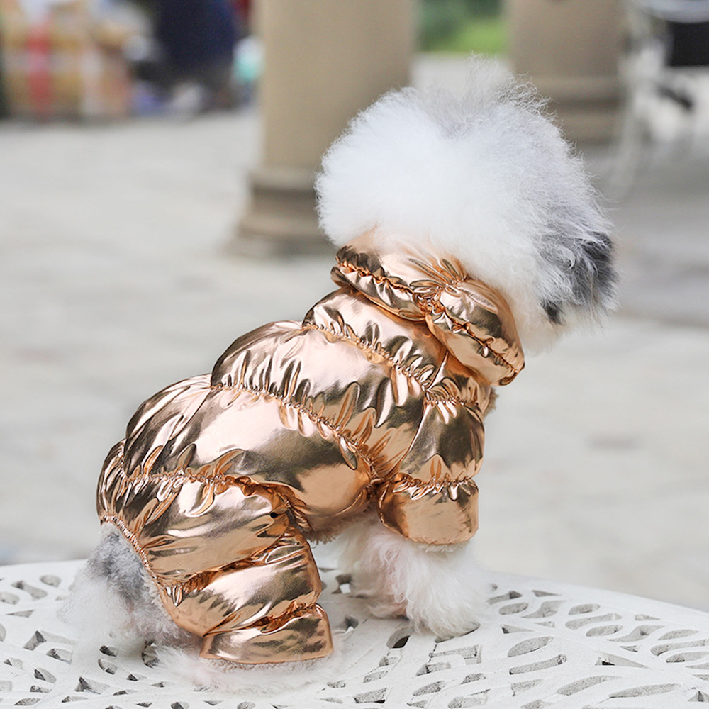 Puppy Cotton Coat Pomeranian Bichon Pet Clothes Dog Clothes Small Dog Teddy Four-Legged Clothes Autumn And Winter Windproof Clothing — image 2