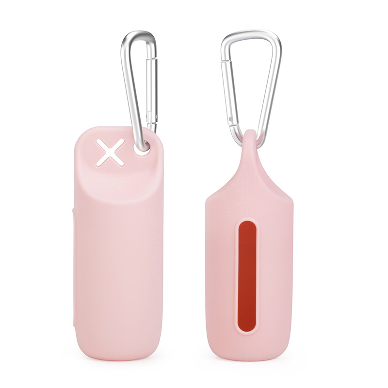Silicone dog poop bag holder with dispenser, portable, hanging ring & storage case — image 5