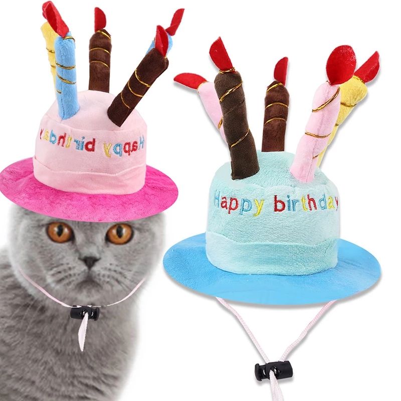 Pet Dog Birthday Hats Dog Headdress Cat Head Cover Cute Weird Cat Birthday Dress Up Faro Birthday Hat — image 1