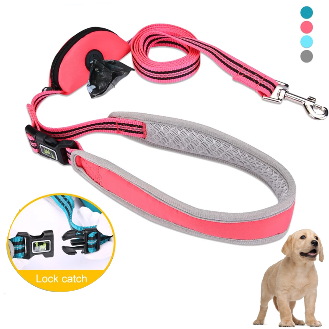 Reflective Pet Leash Medium And Large Dogs Small Dogs Rope Dog Leash Golden Hair Satsuma Garbage Bag Traction Belt — image 1