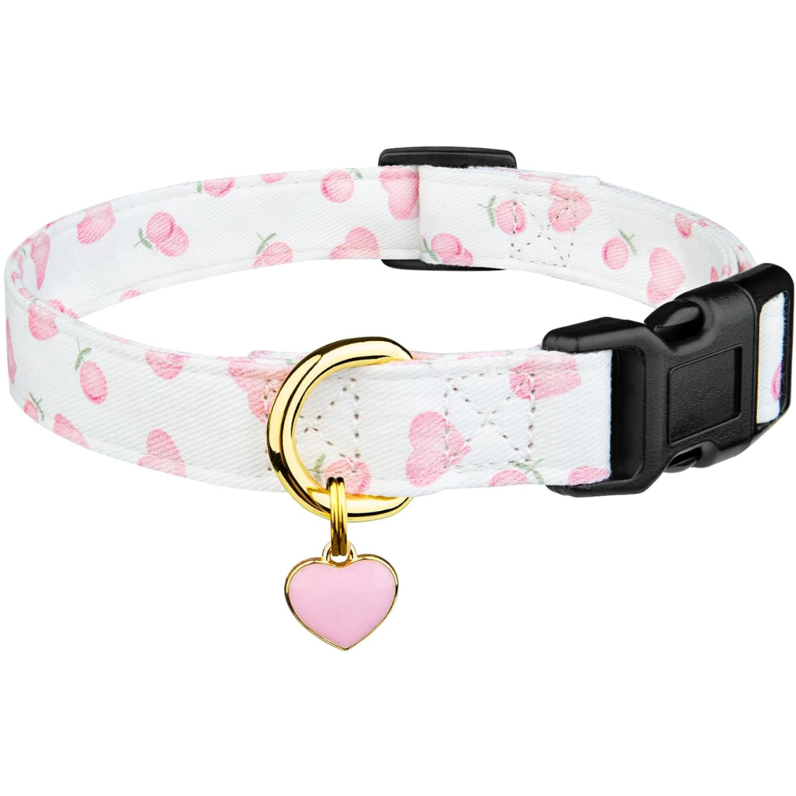 Collar de Perro Rosa y Blanca Corazón con Pendiente - Corte Único para Perros Adorables — imagen 1
