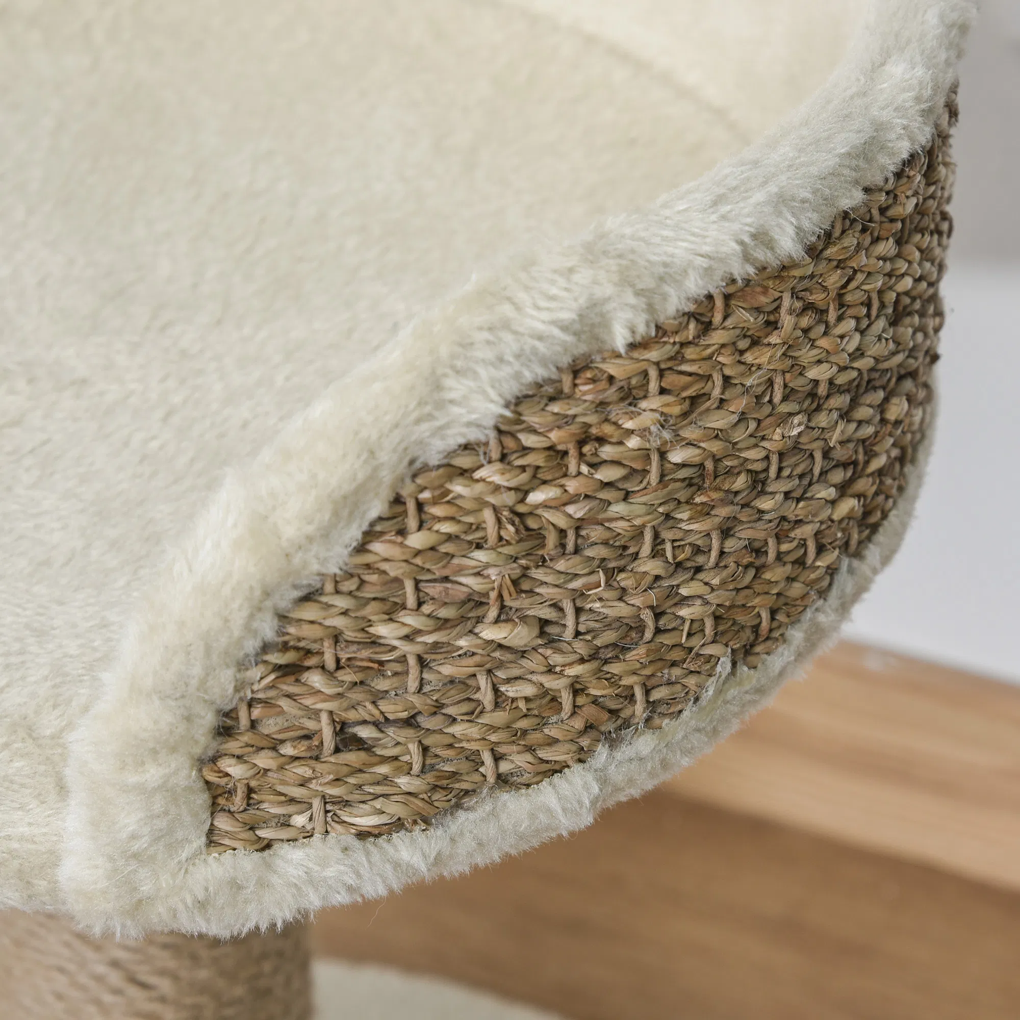 Cat Tree with Scratching Post, Toy Ball, Perch, Small Cat Tower for Indoor Cats - 16" x 16" x 19", Beige — image 3