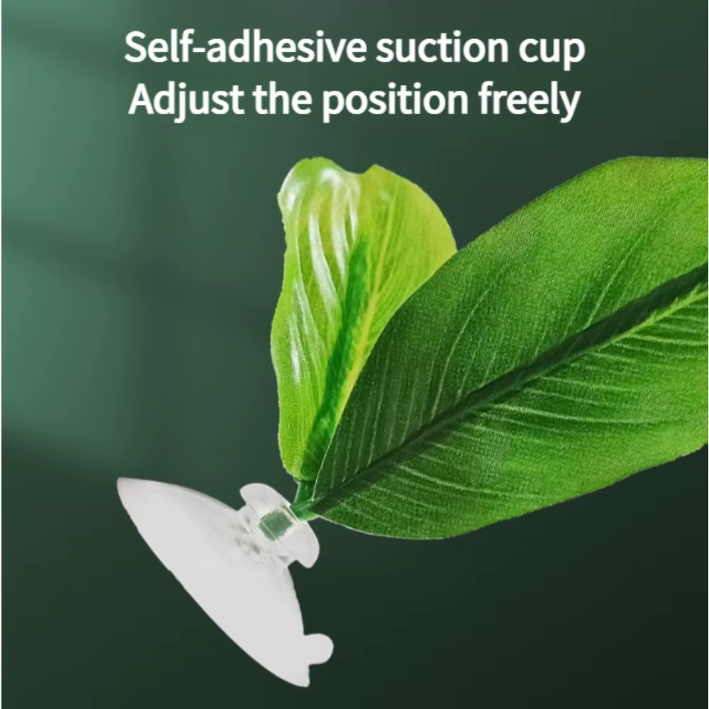 Hammaca para peces betta de Green Leaf - Decoración segura para acuario que reduce el estrés con cúpula de sujeción fuerte y planta artificial — imagen 4