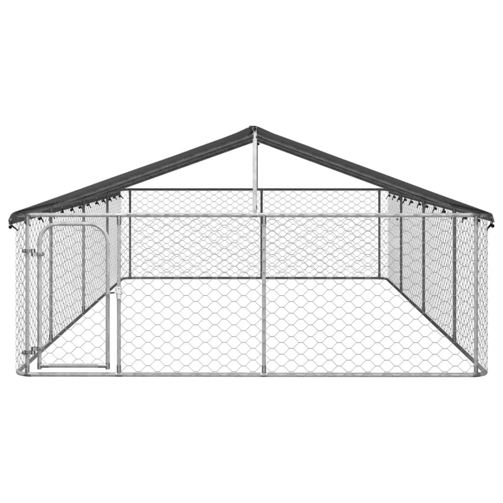 Cubo de Jardín con Techo 600x300x150 cm / 100x100x150 cm / 200x100x150 cm Cubos y Vallas para Perros Acero Galvanizado Granja — imagen 2