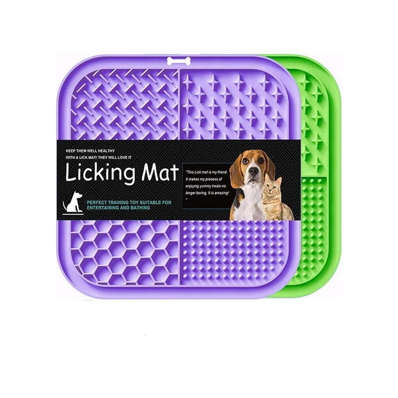 Pet Licking Mat Silicone Pet Food Suction Cup Licking Mat Slow Feeding Mat Anti-choking Slow Food Basin — image 1