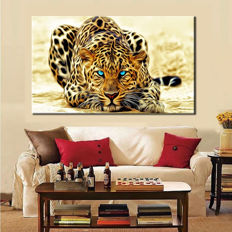 Modern Paintings HD Digital Printed on Canvas, Wall Art Large Leopard Poster for Living Room Home Decor No Frame — image 3