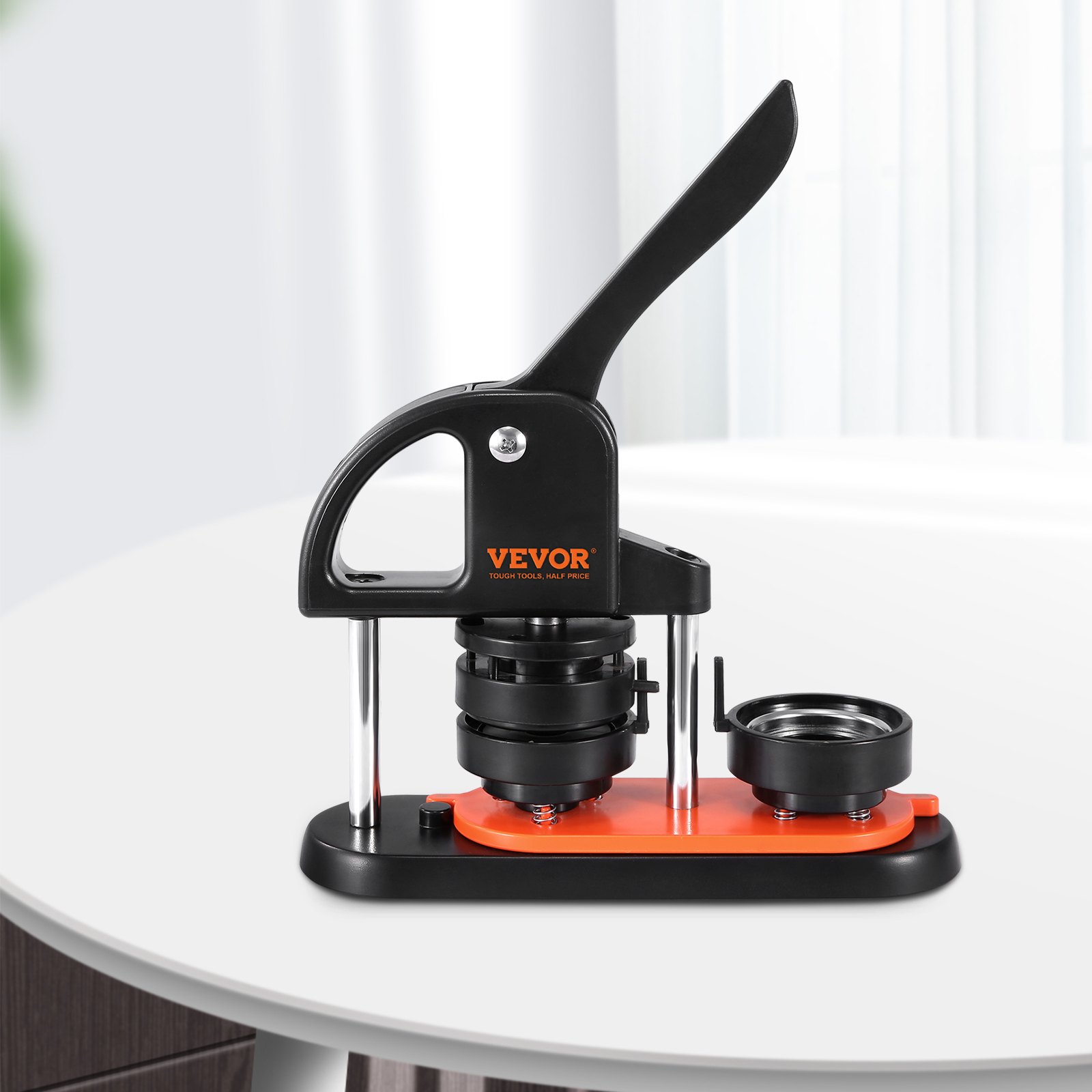 Máquina para hacer botones VEVOR, 2,28 pulgadas 58 mm con 100 piezas de partes de botón, mango ergonómico en forma de arco, kit de prensa de botones con Panda Magic Book, para manualidades infantiles regalos y Navidad — imagen 2