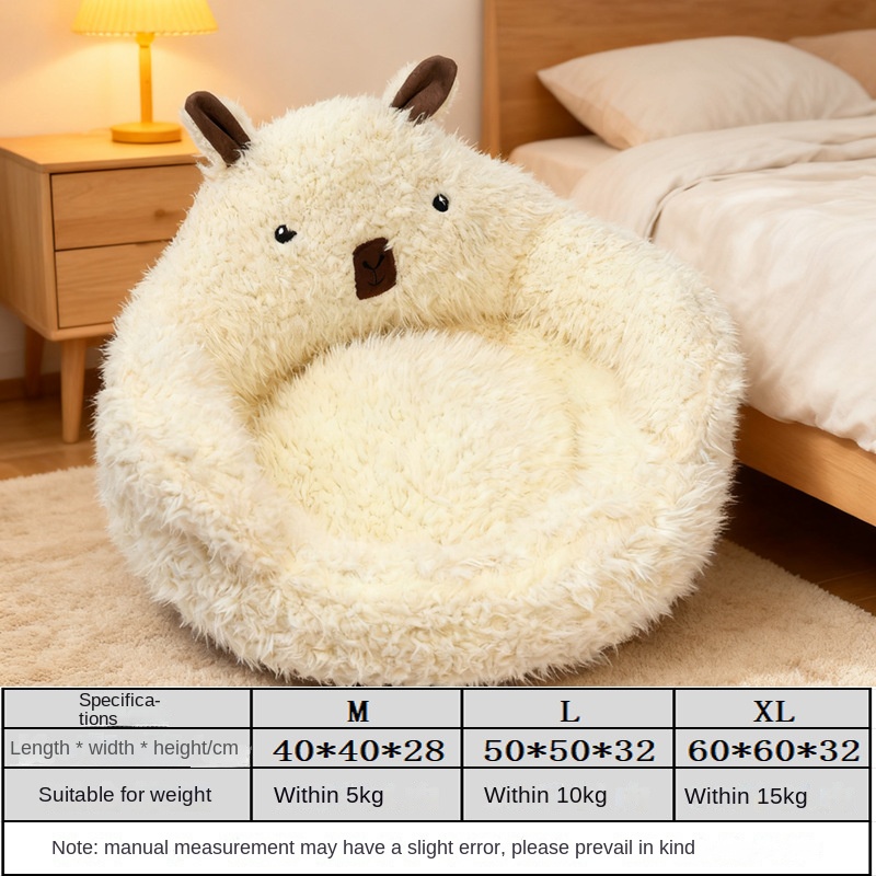 Caja de Perro para Invierno, Cama de Perro Semi-Cerrada con Cubreto y Funda Limpiable para Gatos y Perros — imagen 7
