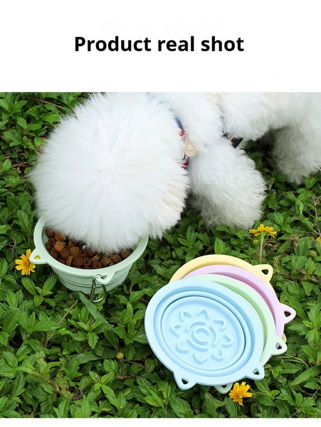Tazón de Viaje Plegable 3 en 1 para Mascotas, Comedero Lento Plegable con Ventosas Fuertes, Tazón de Silicona Portátil para Perros con Gancho para Colgar en el Collar o la Mochila — imagen 8